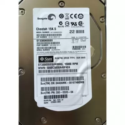 Sun 300GB 15K RPM 3.5 Inch SAS Hard Disk 390-0335