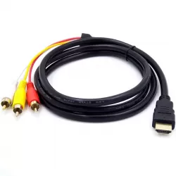 HDMI to RCA Cable, 5ft/1.5m HDMI to 3rca Video Audio AV Component Converter Adapter for TV HDTV