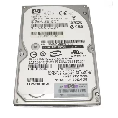 HP 72GB 3Gbps 10K RPM 2.5 Inch SAS Hard Disk Drive 459512-001