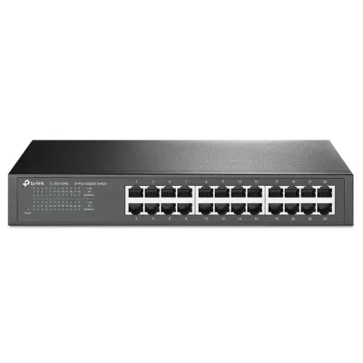 TP-Link 24-Port Gigabit Ethernet Unmanaged Switch | Plug and Play | Desktop/Rackmount | Fanless (TL-SG1024D),Black